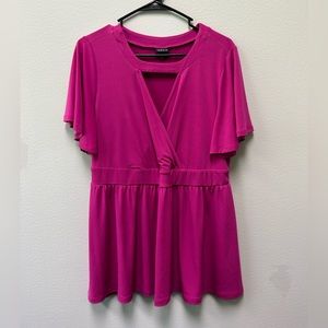 TORRID Bright Pink peplum top size 0